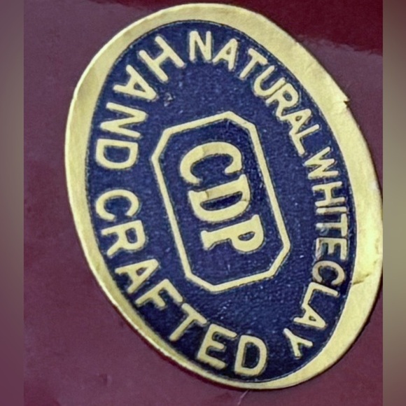 Vintage Asymmetrical Rim Maroon Vase Pottery Art Deco Romance Farmhouse MCM - Picture 6 of 8